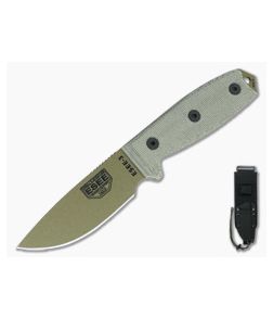 ESEE 3 Plain Edge with MOLLE Back Dark Earth Blade