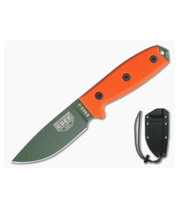 ESEE 3 Plain Edge OD Blade Orange G10 Black Sheath