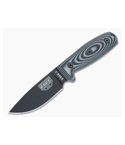 ESEE 3 Fixed Blade 3D Gray & Black Textured G10 Black 1095 Drop Point Blade 3PMB-002