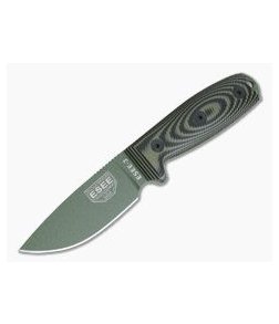 ESEE 3 OD Green Blade 3D OD Green/Black G10 Handles Fixed Blade 3PMOD-003