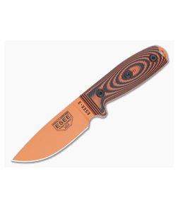 ESEE 3 Fixed Blade 3D Orange & Black Textured G10 Orange 1095 Drop Point Blade 3PMOR-006 