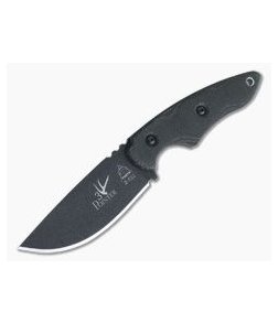 TOPS Knives 3 Pointer Black 1095 Black Canvas Micarta EDC Hunter Neck Knife 3PR-01