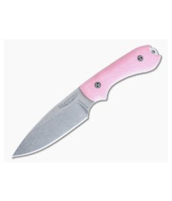 Bradford Guardian3 Sabre Ground Stonewashed MagnaCut 3D Pink G10 Fixed Blade