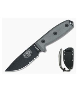 ESEE 3S Black Serrated Blade Black Sheath