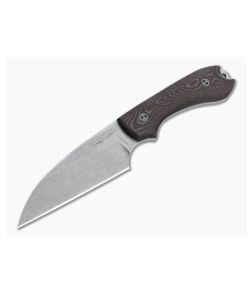 Bradford Knives Guardian3 Wharncliffe LTD 3D Chocolate/Red Richlite Stonewashed M390 Fixed Blade