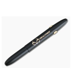 Fisher Space Pen x Realtree Bullet Pen Matte Black with Gold Grip and Clip 400BGFGGCL-RT