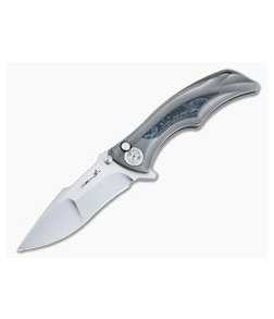 Brian Tighe Custom Tighe Down RWL-34 Integral Titanium Blue FatCarbon Inlaid Flipper