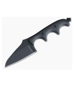 Alan Folts Custom Minimalist Modified Wharncliffe Neck Knife Black Coated CPM-154 Black G10