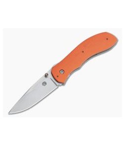 Trash Panda Knives Chaos Titanium Frame Lock Stonewashed CPM-154 Orange G10 4051