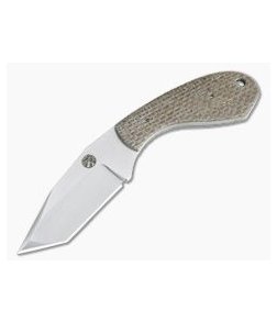 Trash Panda Knives Pack Knife Compact Fixed Blade Stonewashed CPM-154 Burlap Micarta 4053