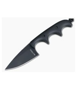 Alan Folts Custom Minimalist Drop Point Neck Knife Matte Black G10 Black Coated CPM154