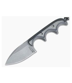 Alan Folts Custom Minimalist Spear Point Neck Knife Matte Black & Gray G10 Tumbled CPM154