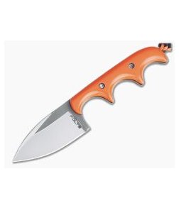 Alan Folts Custom Minimalist Spear Point Neck Knife Orange G10 Polished CPM154