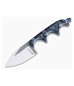 Alan Folts Custom Minimalist Spear Point Neck Knife Pearl Blue Kirinite Polished CPM154