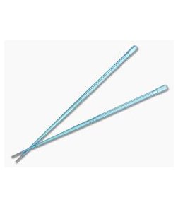 Steve Kelly TiSushi Sticks Teal Anodized w/ Milling Titanium Chopsticks
