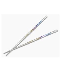 Steve Kelly TiSushi Sticks Satin w/ Rainbow Milling Titanium Chopsticks