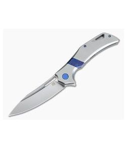 Olamic Cutlery Swish Light Blast Titanium Dragon Skin Inlay Satin Elmax Flipper 4120