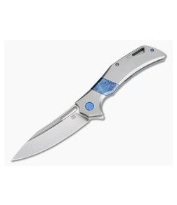 Olamic Cutlery Swish Light Blast Titanium Dragon Skin Inlay Satin Elmax Flipper