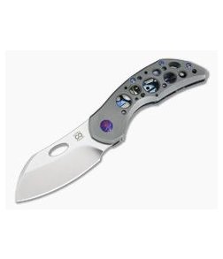 Olamic Cutlery Busker Largo Dark Blast Acid Rain Entropic Satin M390 Top Flipper