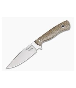 Camerer Knives Lil' Gent Clip Point Elmax Burlap Fixed Blade