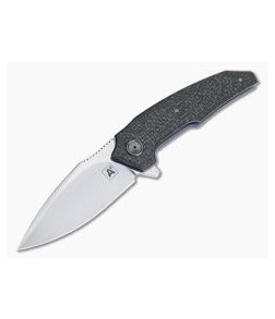 A2 Knives A6 Flipper CTS-XHP Silver Lightning Strike Carbon Fiber