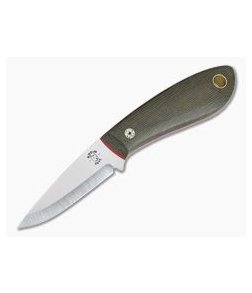 Tom Krein Custom Bushcraft Whittler Green Canvas Micarta A2 Outdoor Fixed Blade