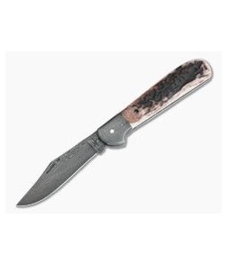 Chuck Hawes Custom Stag Copperhead Burl Pattern Damascus