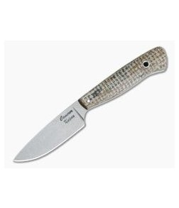 Camerer Knives Workman Drop Point Elmax Light Burlap Micarta Fixed Blade