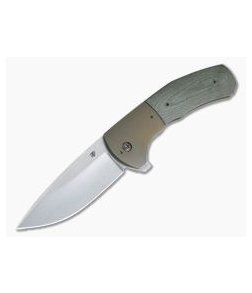 Aaron Frederick Custom Tartarus CPM-3V Bolstered Green Micarta Flipper 4195