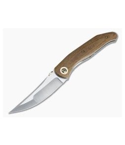 Chuck Gedraitis Persian Liner Lock Duplex CPM-154 Brown Canvas Micarta Folder 4197