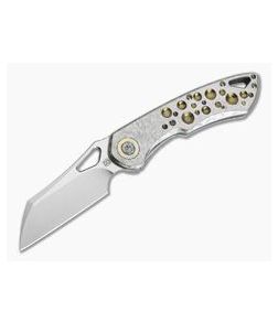 Olamic Cutlery Whippersnapper Wharncliffe Satin 20CV Frosty Bronze Anodized Acid Rain Drop Top Flipper 4241