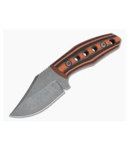 Tom Krein Custom Advocate Clip Point Acid Wash D2 Orange/Black G10 Tactical Fixed Blade 4246