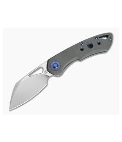 Olamic Cutlery Whippersnapper Sheepsfoot Satin 20CV Dark Blast Three Hole Top Flipper 4249