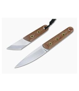 Sergey Rogovets Custom Natural Micarta Kwaiken and Kiridashi Fixed Blade Knife Set 4252