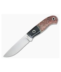 Mike Irie Model 110 Drop Point CPM-154 Micarta Bolstered Stabilized Dyed Maple Burl 4269