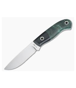 Mike Irie Model 110 Drop Point CPM-154 Micarta Bolstered Stabilized Dyed Maple Burl 4270