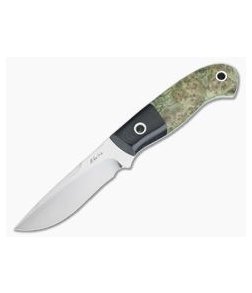 Mike Irie Model 110 Spear Point CPM-154 Micarta Bolstered Stabilized Dyed Maple Burl 4277