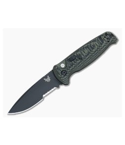 Benchmade 4300SBK-1 CLA Automatic Knife Green/Black G10 Black Serrated Edge