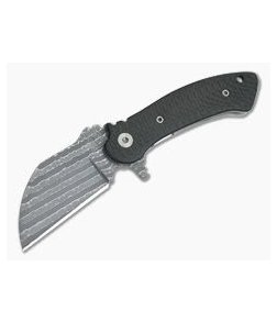 Grindhouse Knives TMAx #11 Nichols Iguana Damascus Carbon Fiber Satin Titanium Flipper