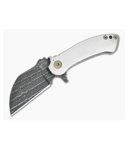 Grindhouse Knives TMAx #13 Nichols Iguana Damascus Satin Double Titanium Flipper