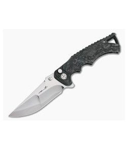 Brian Tighe Custom Tighe Fighter S90V San Mai Drop Point Carbon Fiber Flipper 4316