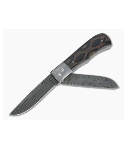 Chuck Hawes Custom Two-Blade Small Remington Python Micarta Burl Damascus Slip Joint 4334