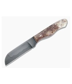 Chuck Hawes Custom Sheepsfoot Hamon W2 Dyed Bone Fixed Blade Knife 4350