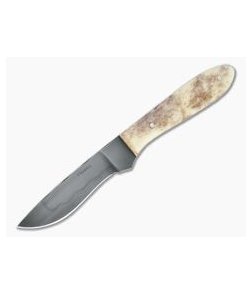 Chuck Hawes Custom Recurve Skinner Hamon W2 Dyed Bone Fixed Blade Knife 4355