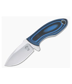 Tom Krein Custom Hydra Blasted Blue/Black G10 Satin Nitro-V Fixed Blade