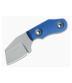 Sakman Knives Cleaver Neck Knife Blasted N690 Blue/Black G10 Fixed Blade 4407
