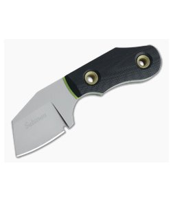 Sakman Knives Cleaver Neck Knife Blasted N690 Black/Toxic G10 Fixed Blade 4409
