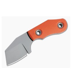 Sakman Knives Cleaver Neck Knife Blasted N690 Orange/Black G10 Fixed Blade 4410