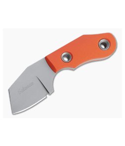 Sakman Knives Cleaver Neck Knife Blasted N690 Orange G10 Fixed Blade 4411