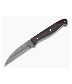 Chuck Hawes Custom Wharncliffe Hamon W2 Burgundy Linen Micarta Fixed Blade Knife 4414